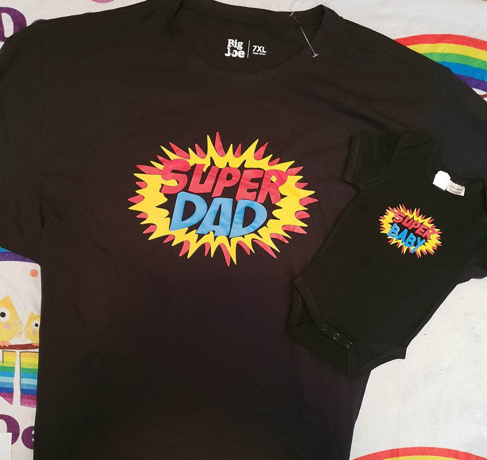 Super Dad Super Baby tshirt Pack