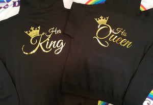 His and her King and Queen Hoodie