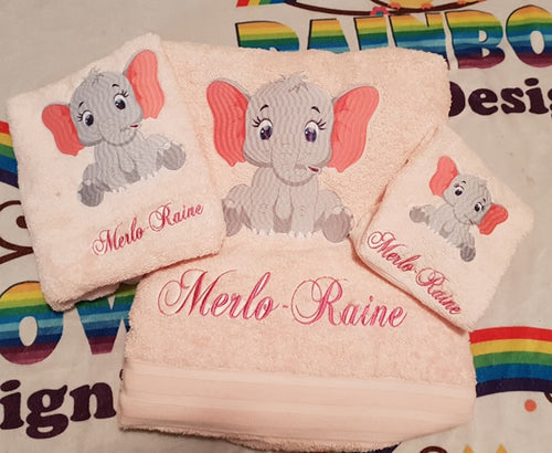 Elephant  Personalised Towel/Set