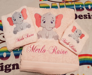 Elephant  Personalised Towel/Set
