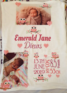 Personalised printed Baby Blankets