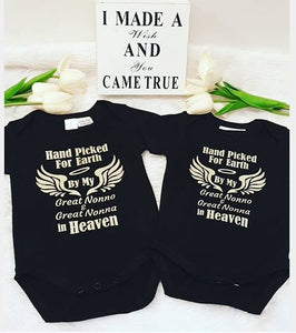 Black Hand picked for earth baby onesie