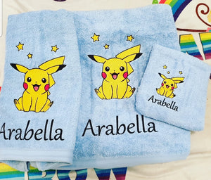 Pokemon Personalised towel set