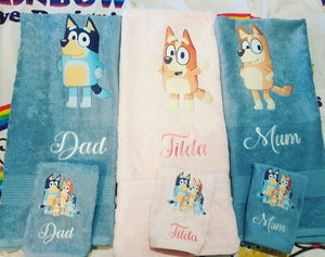 Bluey personalised Single towel