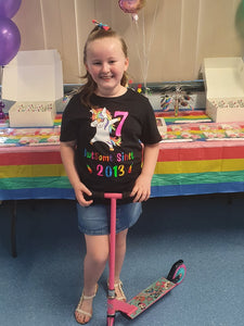 Unicorn Dabbing Birthday Tee