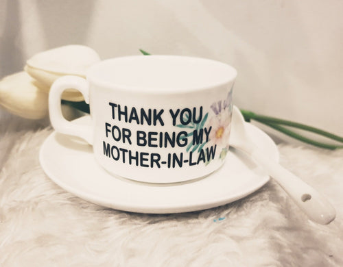 Cup and Saucer with spoon Personalised
