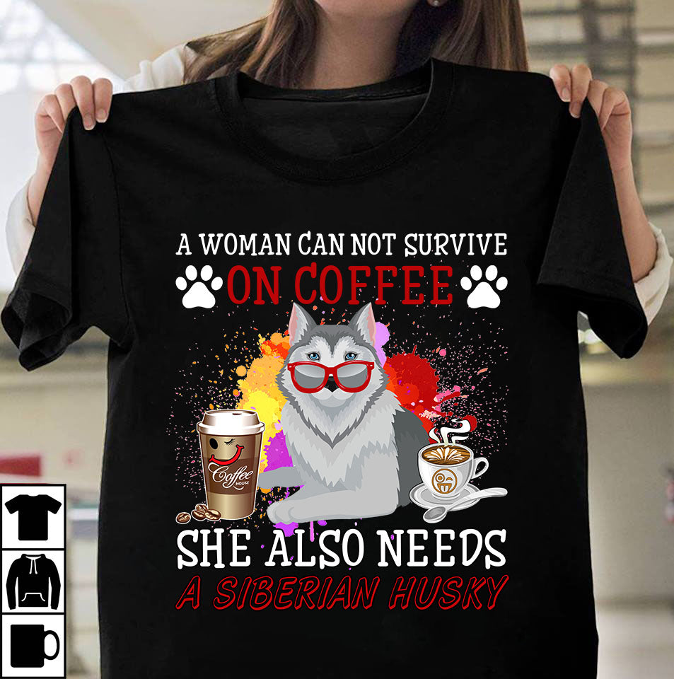 Coffee and Siberian husky