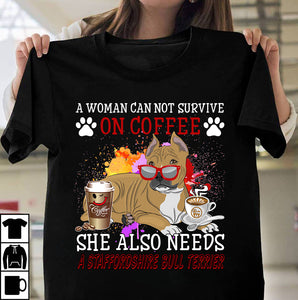 Coffee and Staffordshire bull terrier