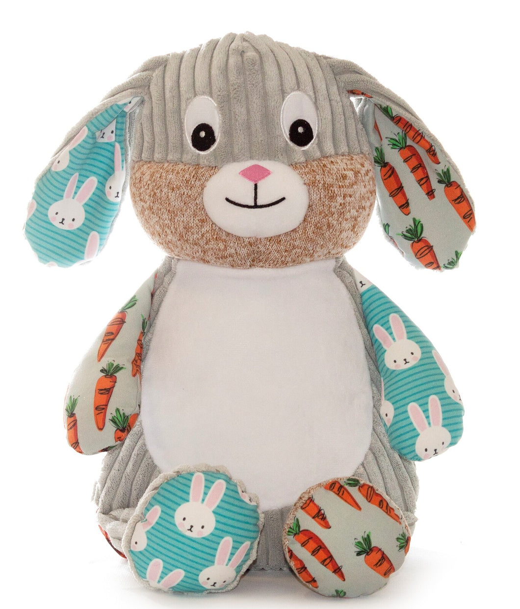 Harlequin Bunny - Carrot Print Teddy