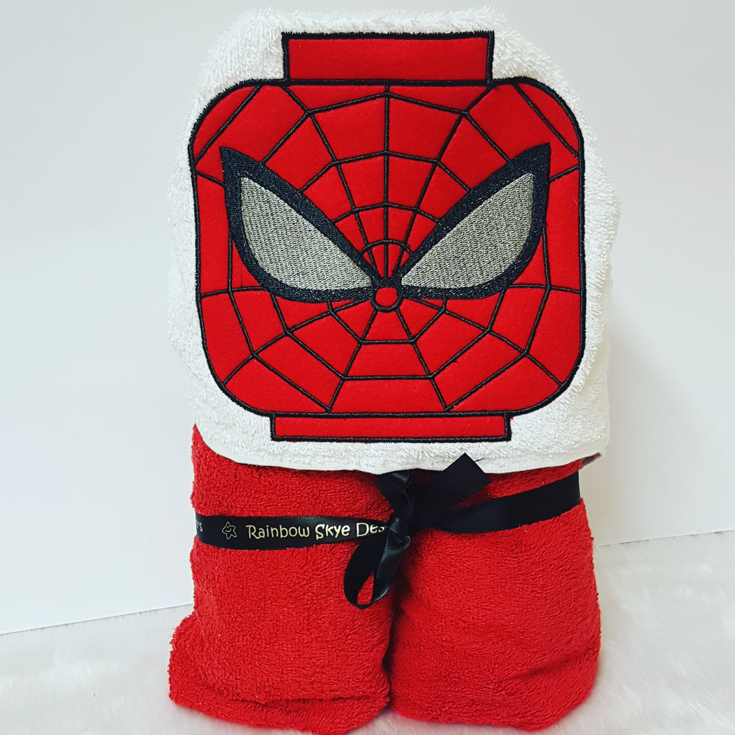 Spider hero lego hooded towel