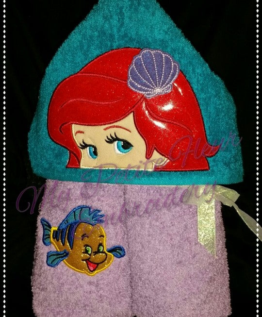Mermaid Ariel  Hooded Towel