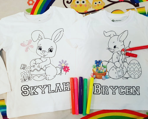 Colour me in easter tshirts