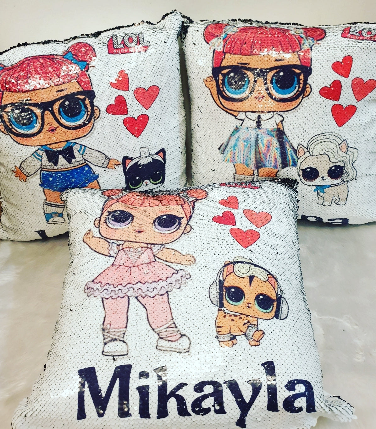 Personalised lol new arrivals sequin cushion