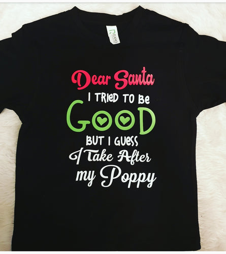 Dear Santa kids personalised t-shirt