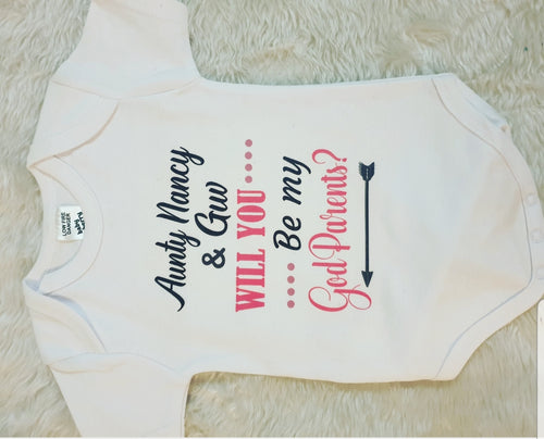 Will you be my godparents? Baby suit