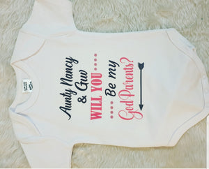 Will you be my godparents? Baby suit