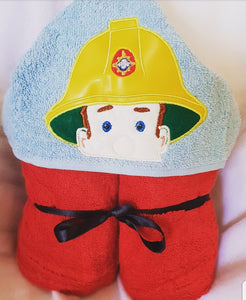 Fireman sam personlised hooded towel