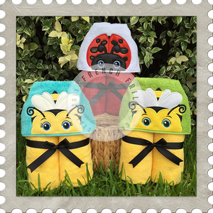 Lady Bug and bee Hooded Towel