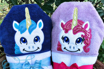 Unicorn cartoon Hooded Towel