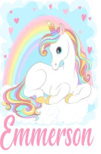 Unicorn custom Rainbow  Blanket