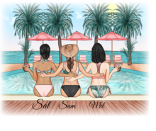 Best Friends Pool Side Scene MUGS