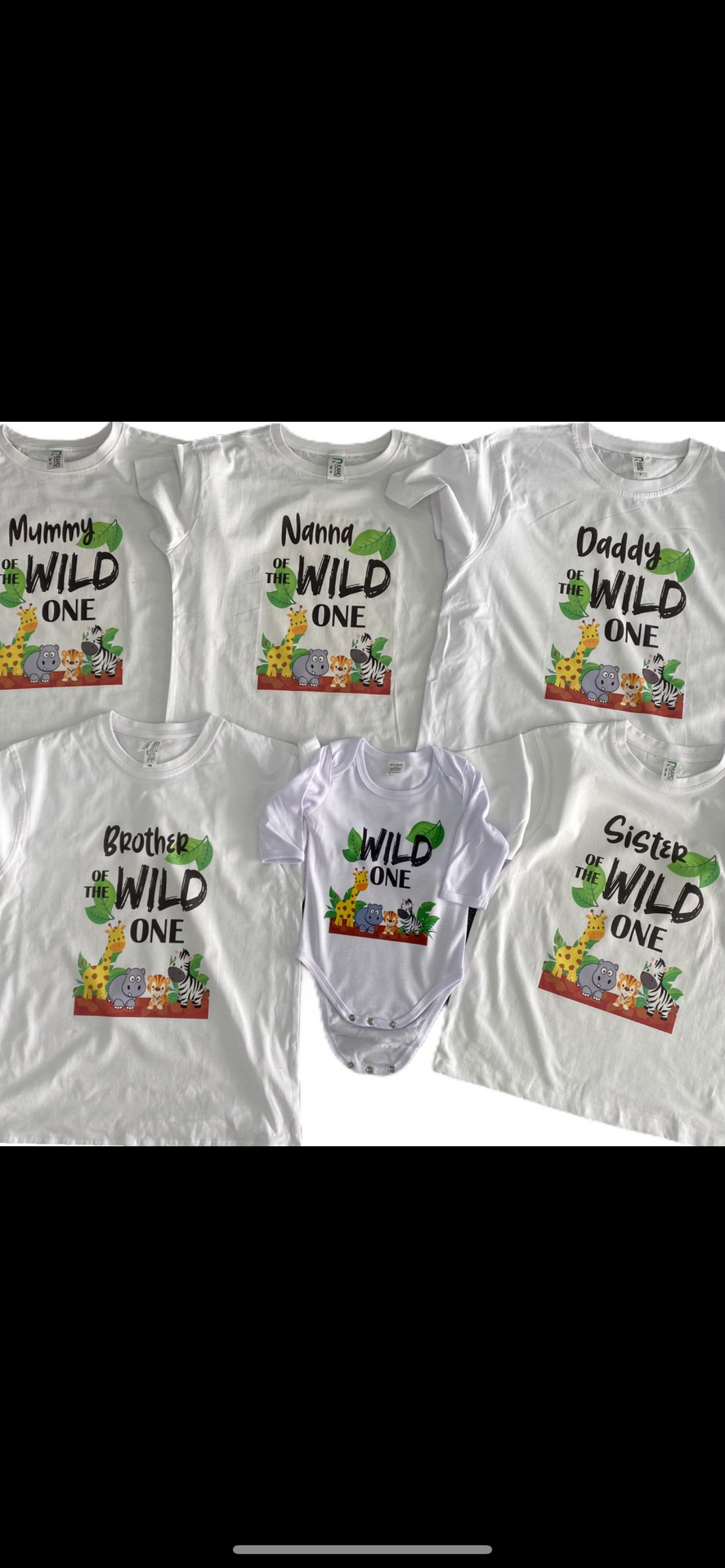The wild one animal Tshirt Pack Birthday/Celebration