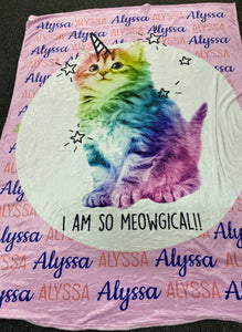 Unicorn cat custom Blanket