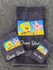 Spongebob  Personalised towel/set
