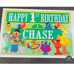 Sesame Street birthday vinyl banner