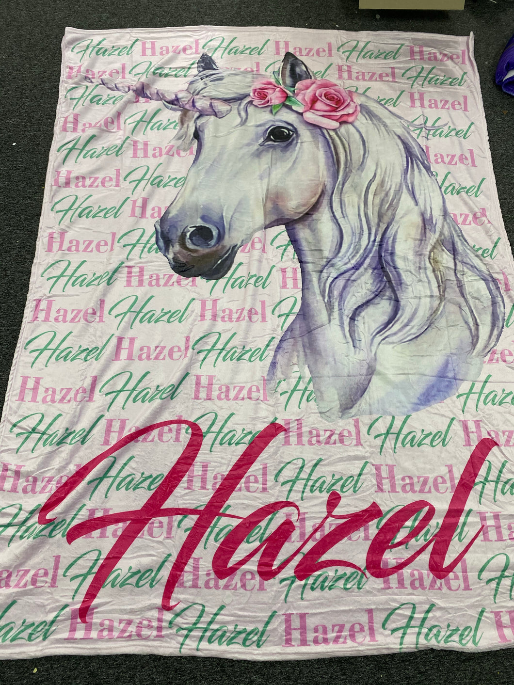 Unicorn head custom Blanket