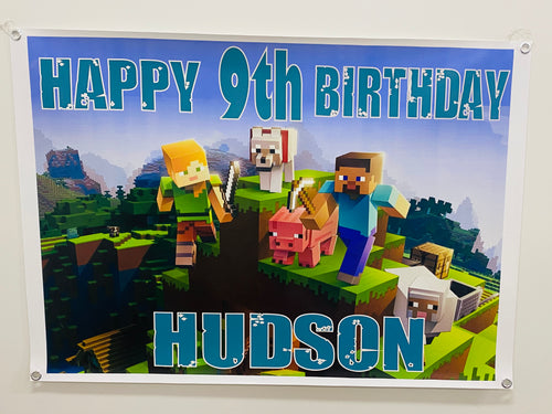 Minecraft birthday banner/backdrop