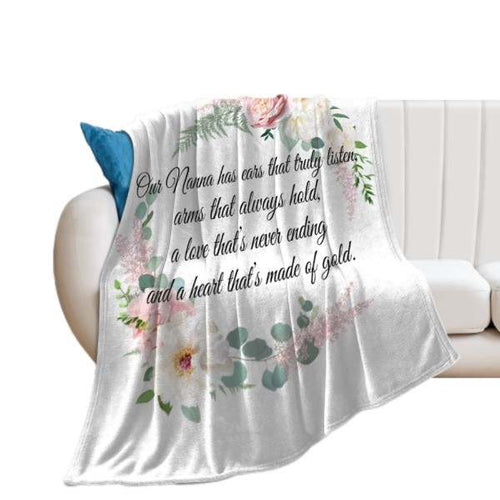 Our Nanna flower Custom Blanket