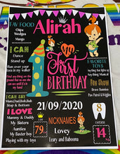 Flintstones bam bam /pebbles  Birthday milestone  frames