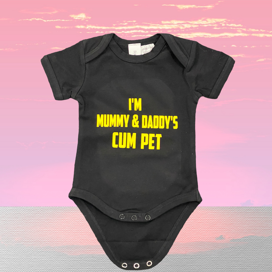 I’m mummy & daddy’s cum pet baby suit