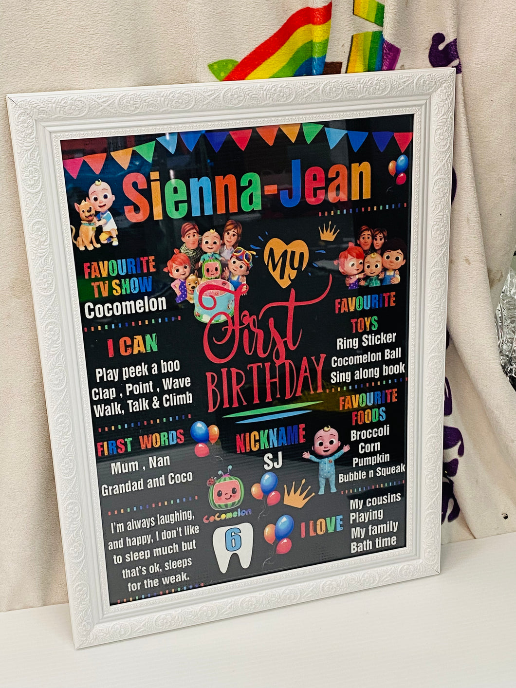 Cocomelon Birthday milestone frame