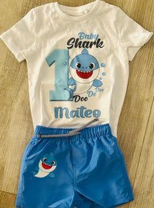 Baby shark cake smash outfit