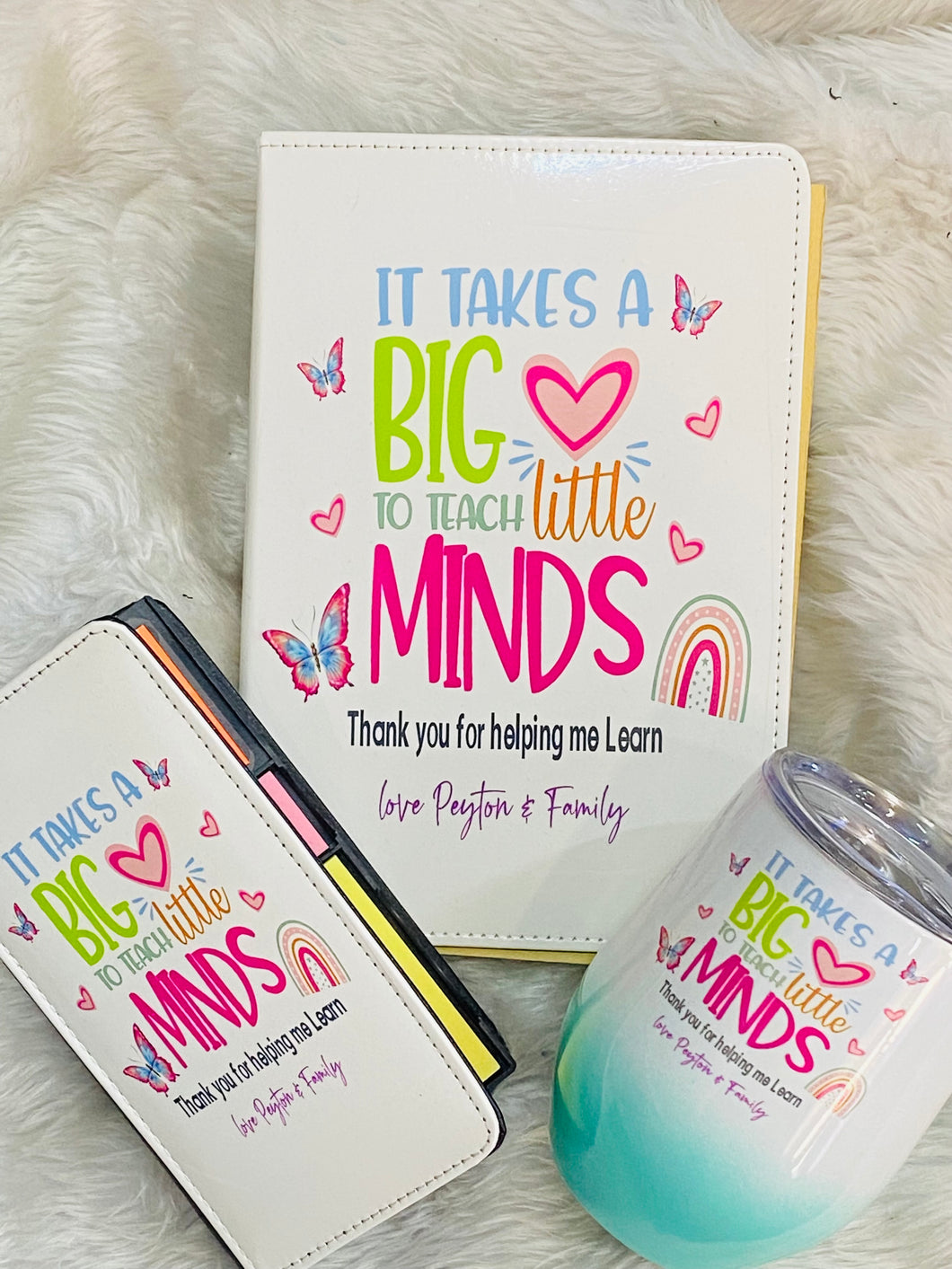 Teacher Notebook , sticky pad  & tumbler personalised