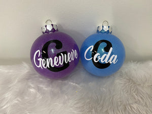 Personalised Glittered Baubles