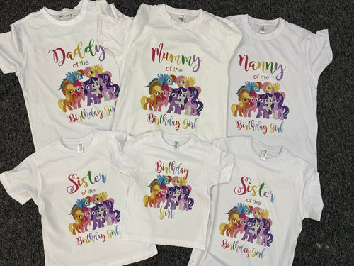 My little pony Tshirt Pack Birthday/Celebration