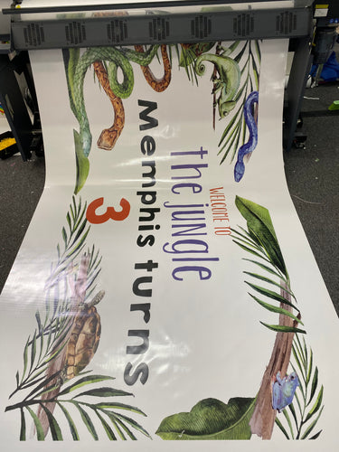 Jungle Birthday vinyl banner
