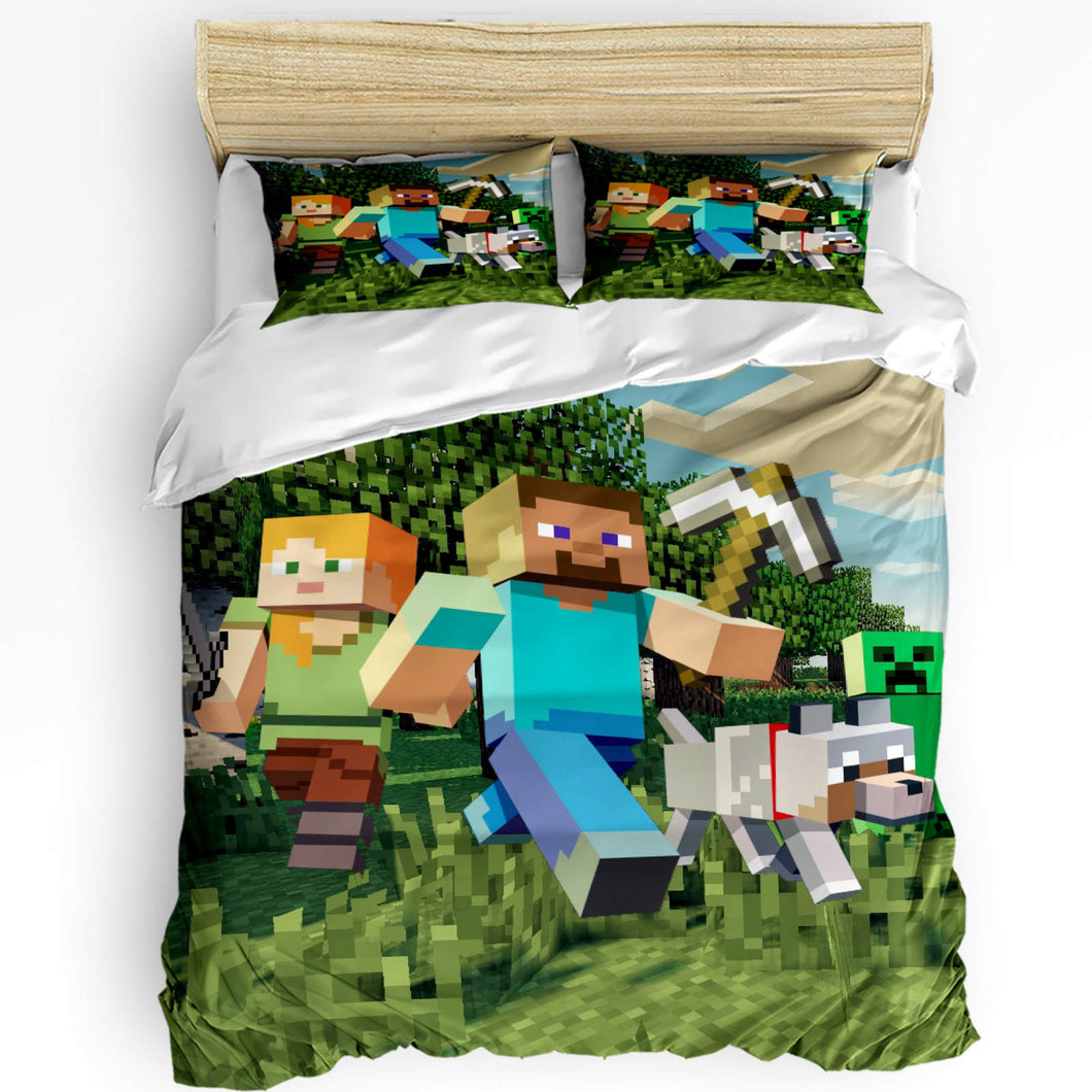 Minecraft 3pc  quilt cover custom sets