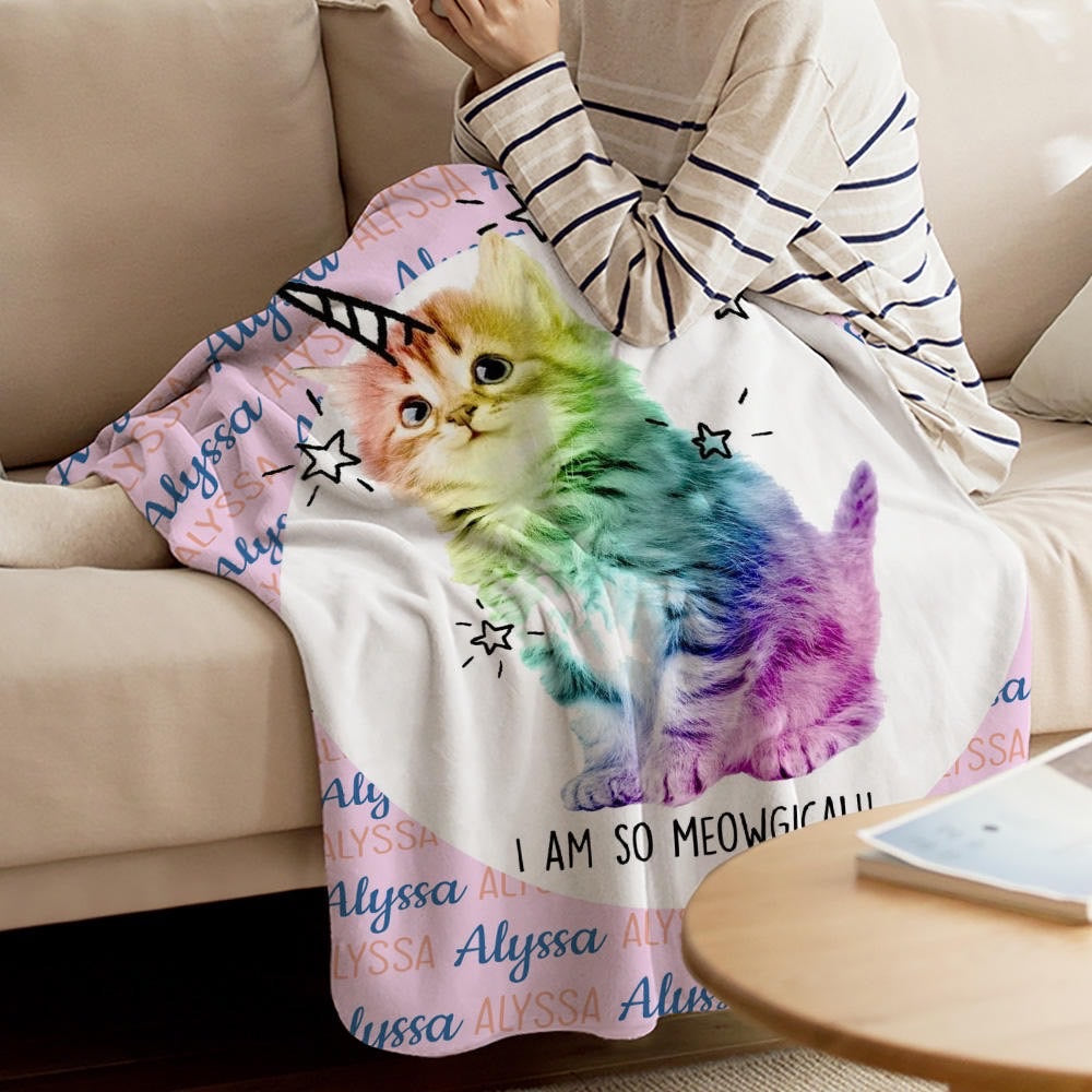 Unicorn cat custom Blanket