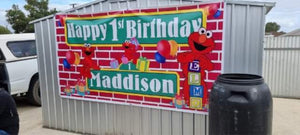 Elmo birthday vinyl banner
