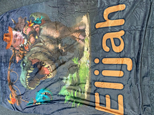 Riding dinosaur face  Custom Blanket