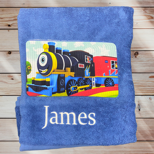 Train cartoon towel set