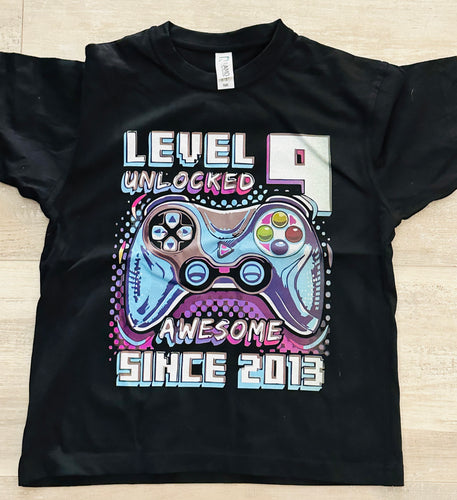 Level ? unlocked birthday gaming  tshirt