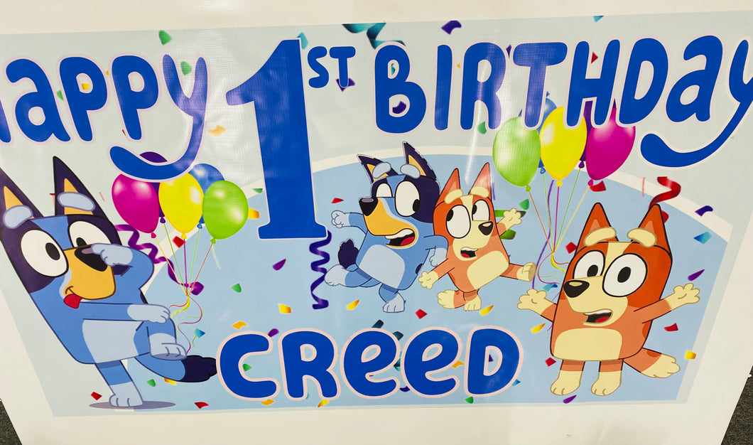 Bluey birthday banner/backdrop