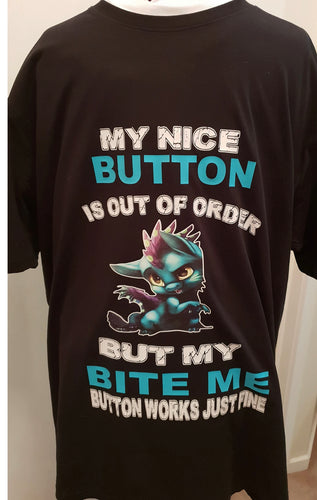 my nice button is out of order kids tshirt