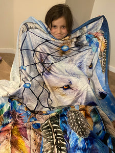 Wolf Dreamcatcher Custom Blanket