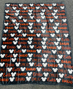 Mickey head  Name Custom Blanket